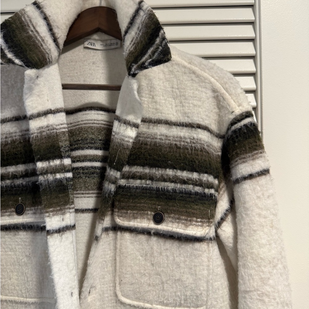 Zara Man Wool Jacket with Stripes Size S